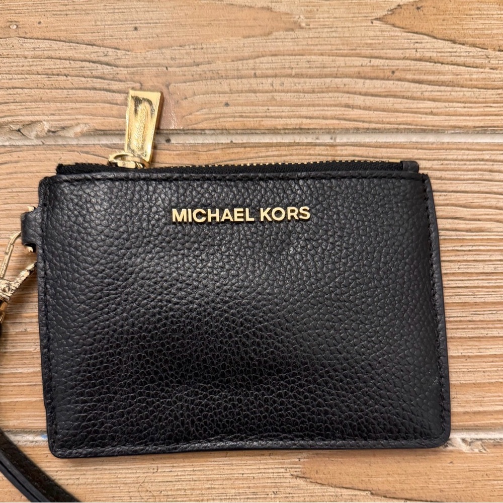 Michael Kors Black Pebbled Leather Pouch